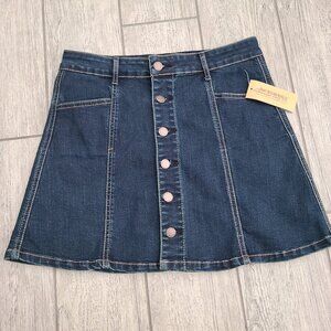 American Rag Junior Women's Denim Button-Front Mini Skirt Size 7 NWT